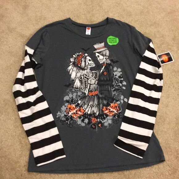 Kids XL (15-17) Halloween Glow in Dark T Shirt New - Picture 1 of 3